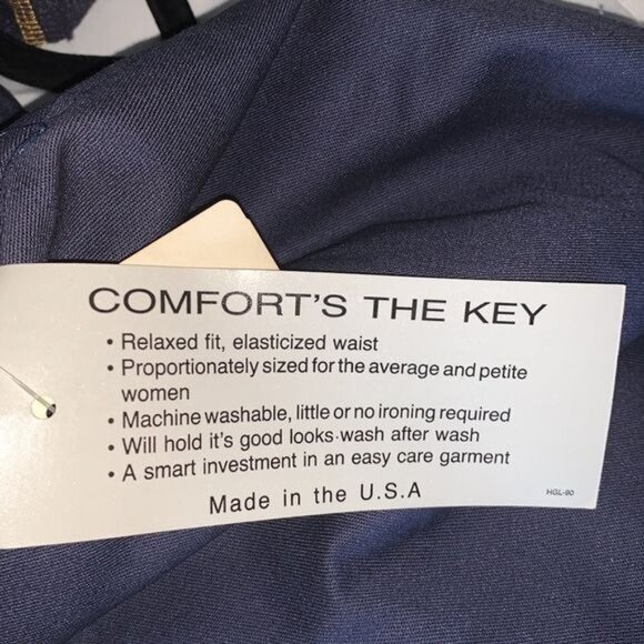 Garan Womens Elastic Waist Navy Skirt With Button Front Relaxed Fit Cotton Blend - Picture 4 of 13